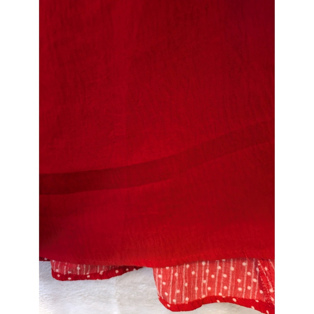 NEW Roolee Midi Dress Women's Medium Red Polka Dot Flutter Sleeve - Picture 8 of 12